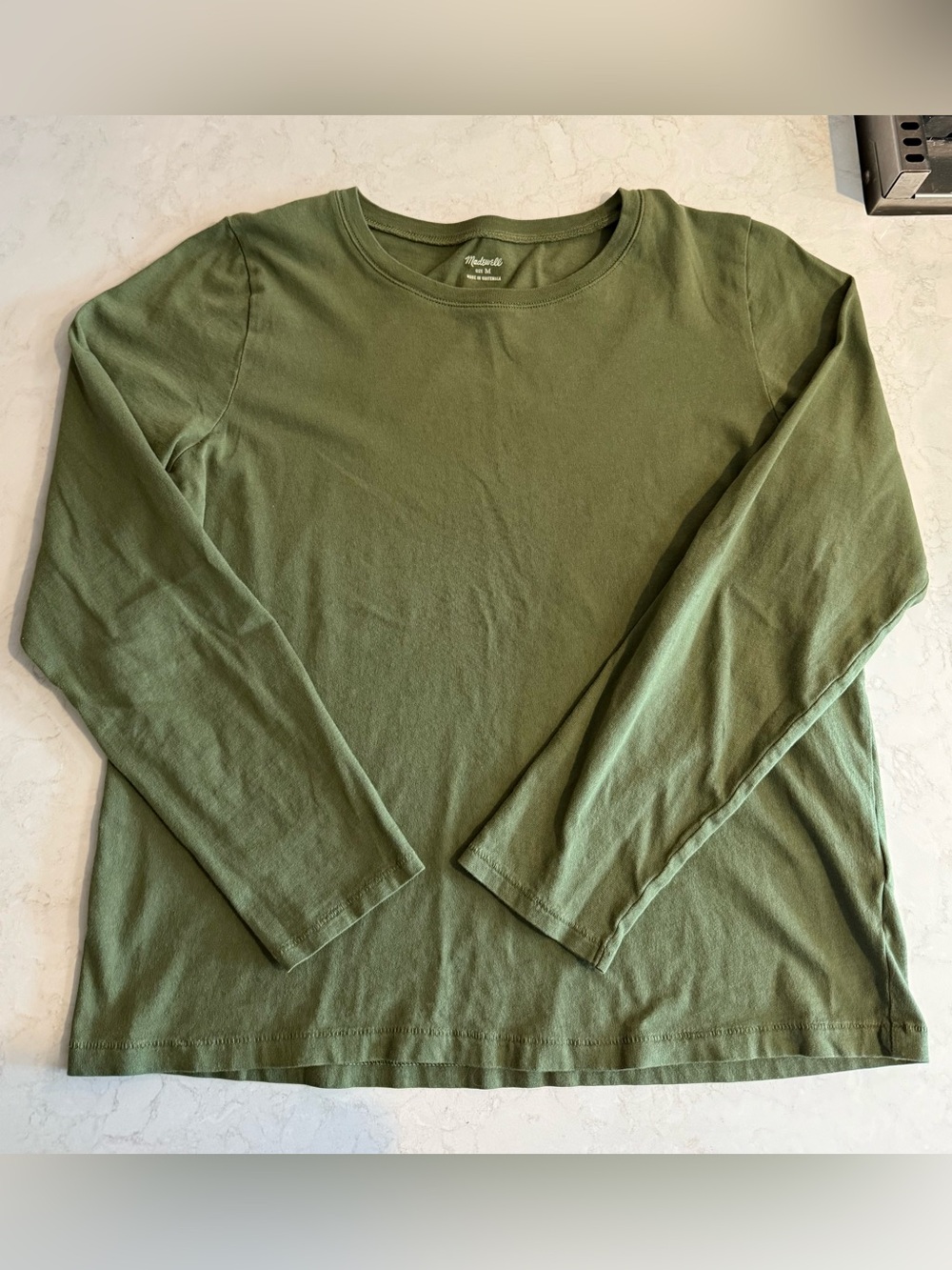 Madewell Olive Green Long-Sleeve Crewneck Tee